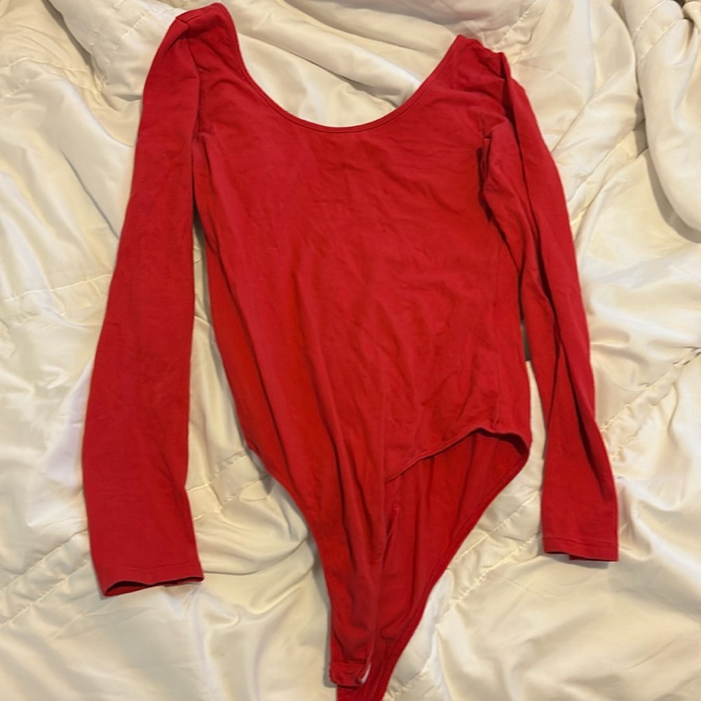 Red long sleeve bodysuit